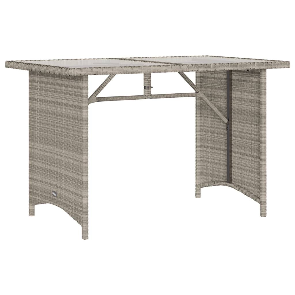 Outdoor Patio Poly Rattan Rectangular Garden Dining Table With Glass Top Tables