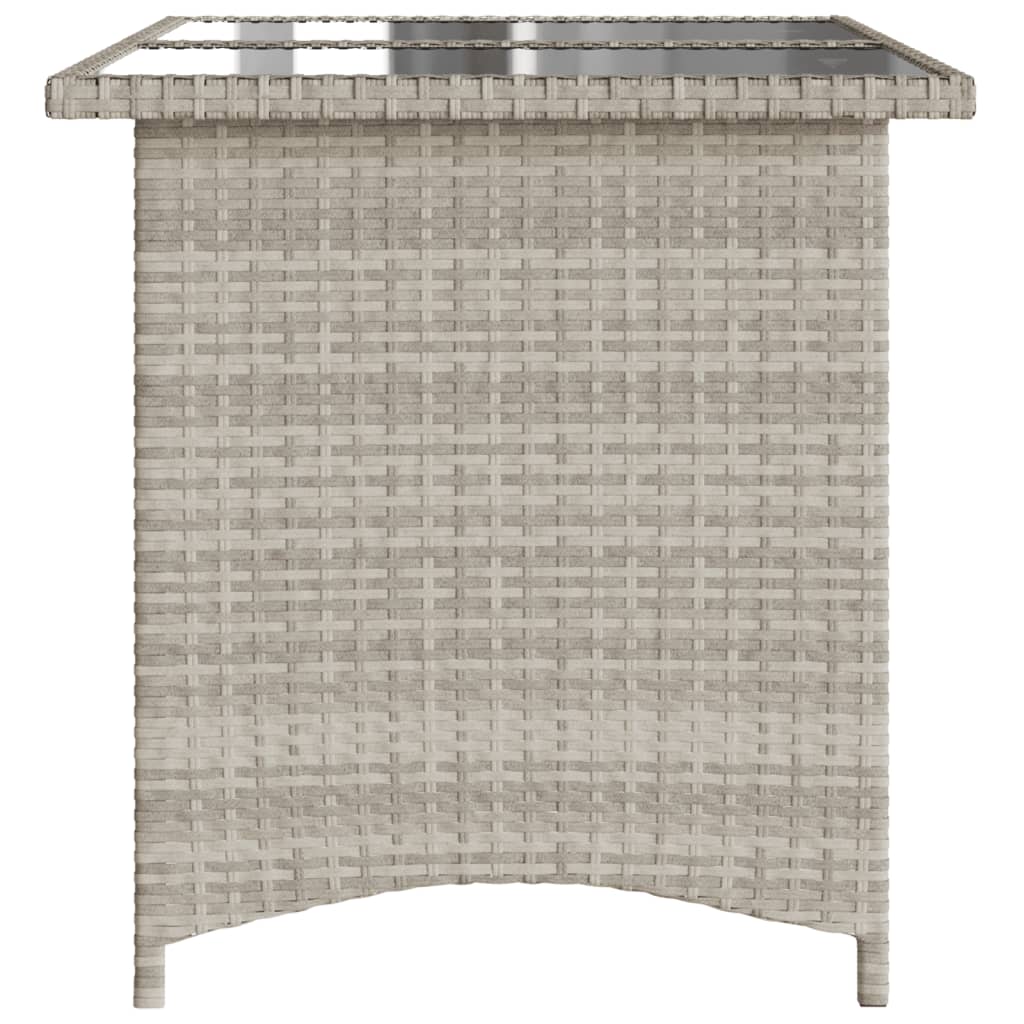 Outdoor Patio Poly Rattan Rectangular Garden Dining Table With Glass Top Tables