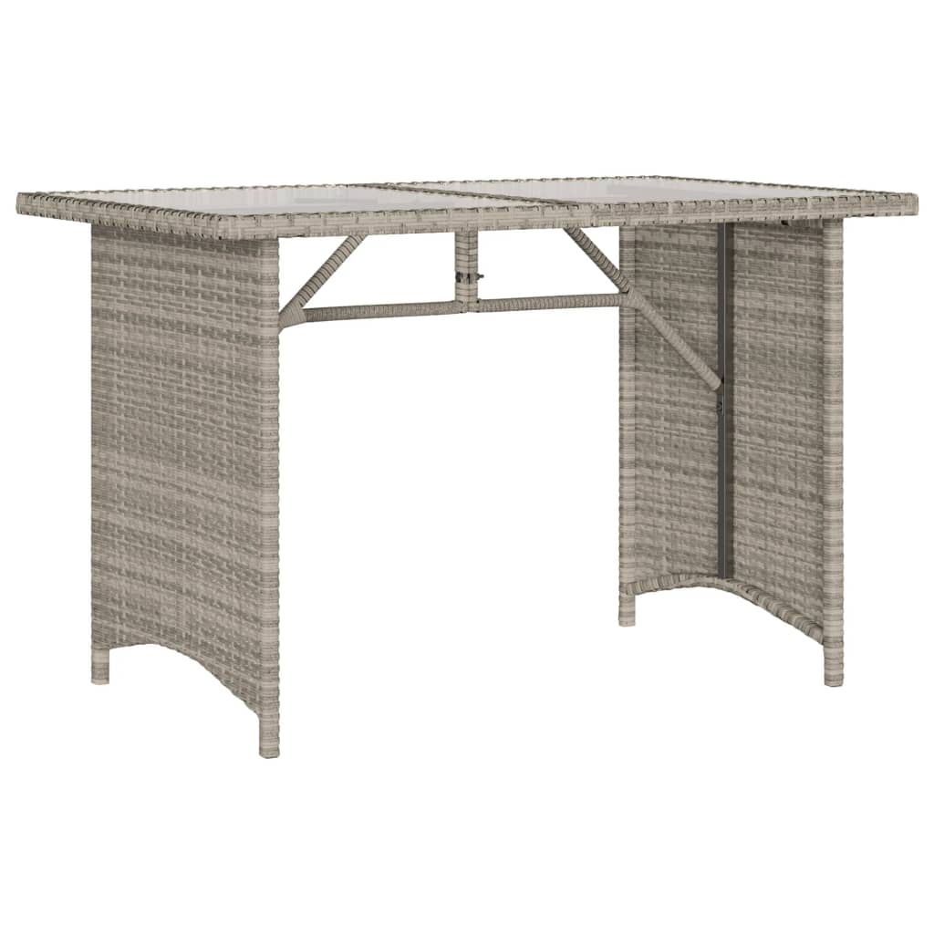 Outdoor Patio Poly Rattan Rectangular Garden Dining Table With Glass Top Tables