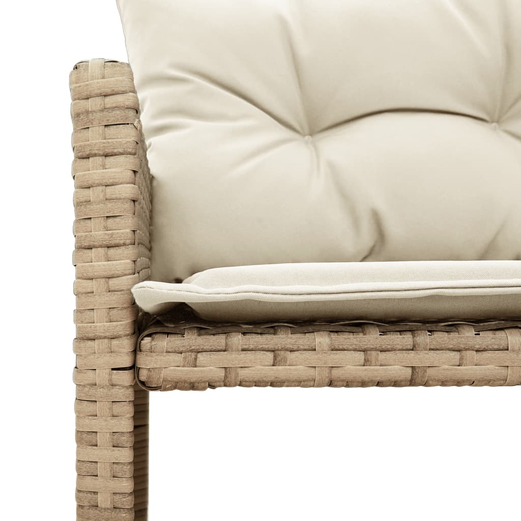 Outdoor Patio Poly Rattan Garden L-Shaped Corner Sofa Set With Cushions Table