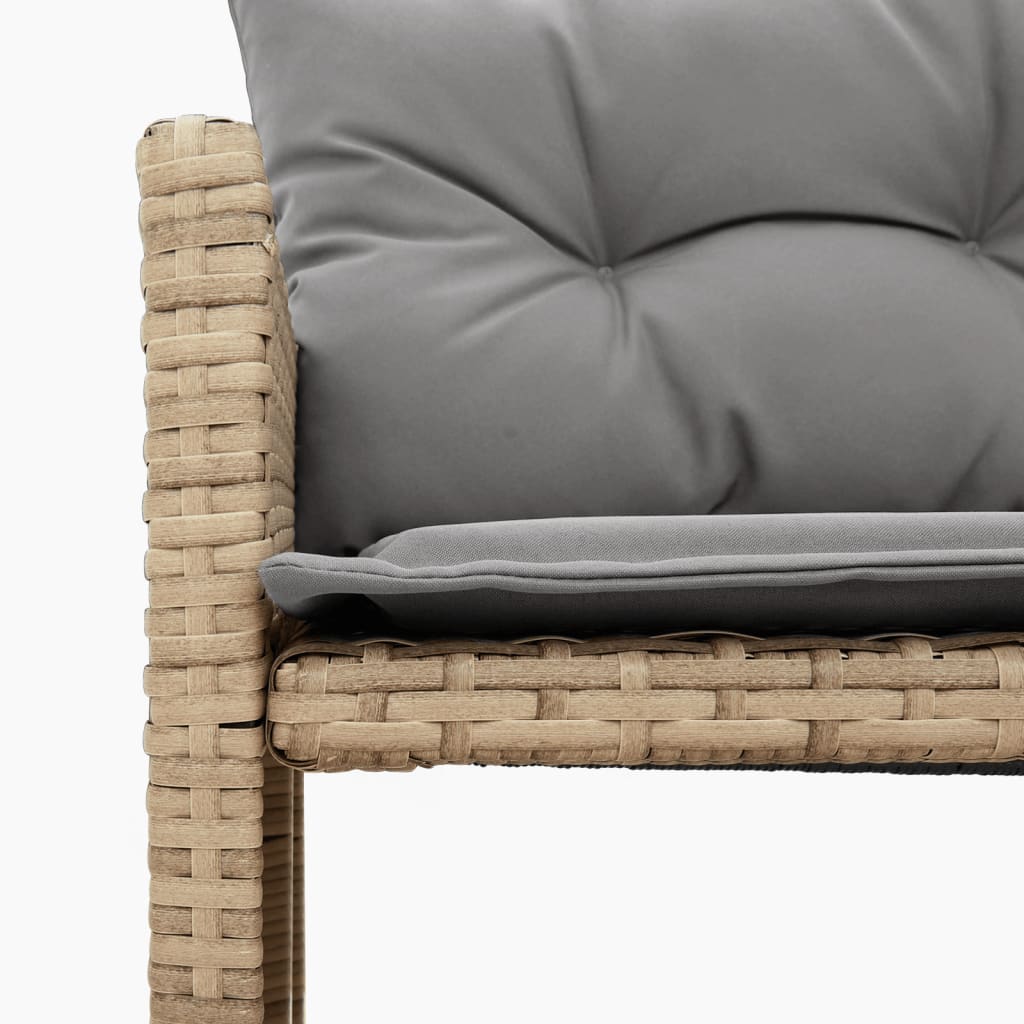 Outdoor Patio Poly Rattan Garden L-Shaped Corner Sofa Set With Cushions Table