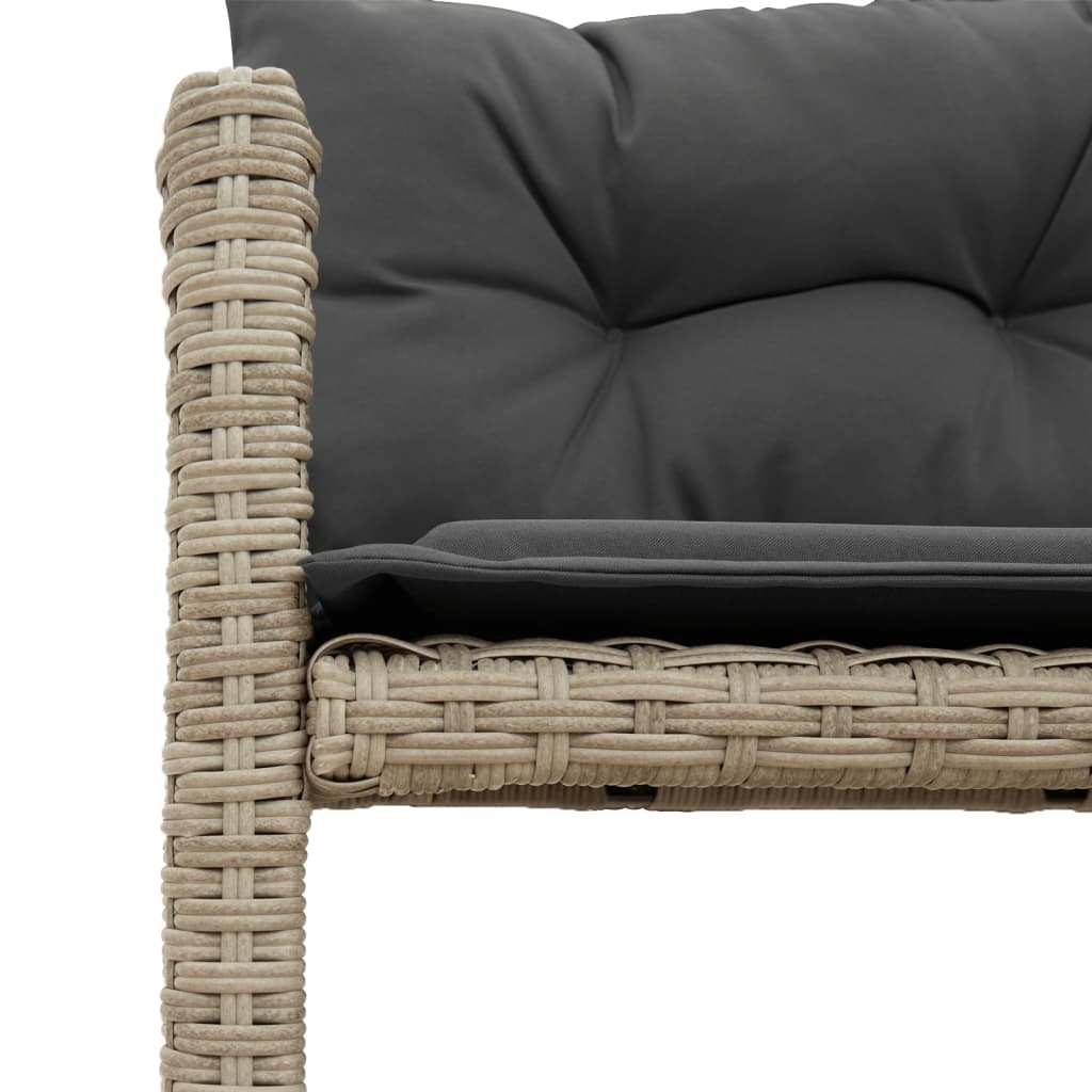 Outdoor Patio Poly Rattan Garden L-Shaped Corner Sofa Set With Cushions Table