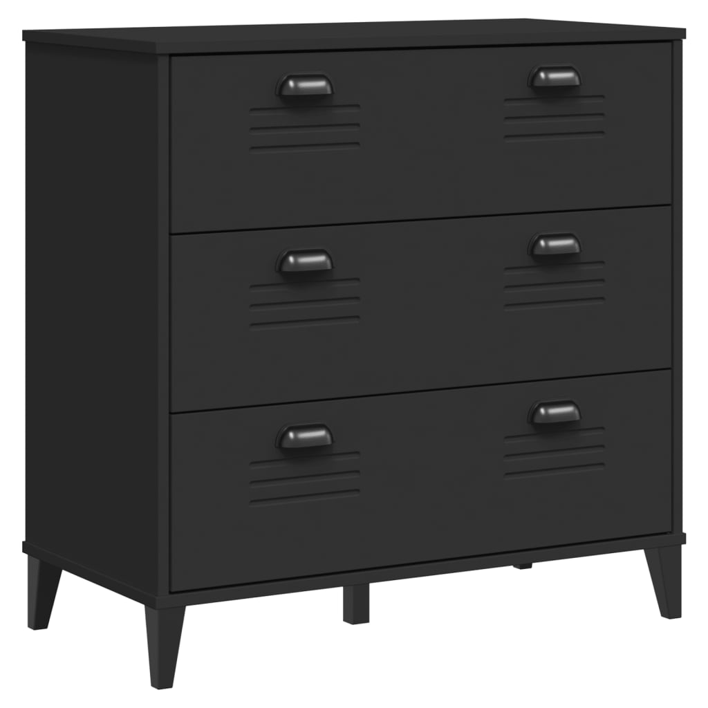 Drawer Cabinet VIKEN Black Engineered Wood