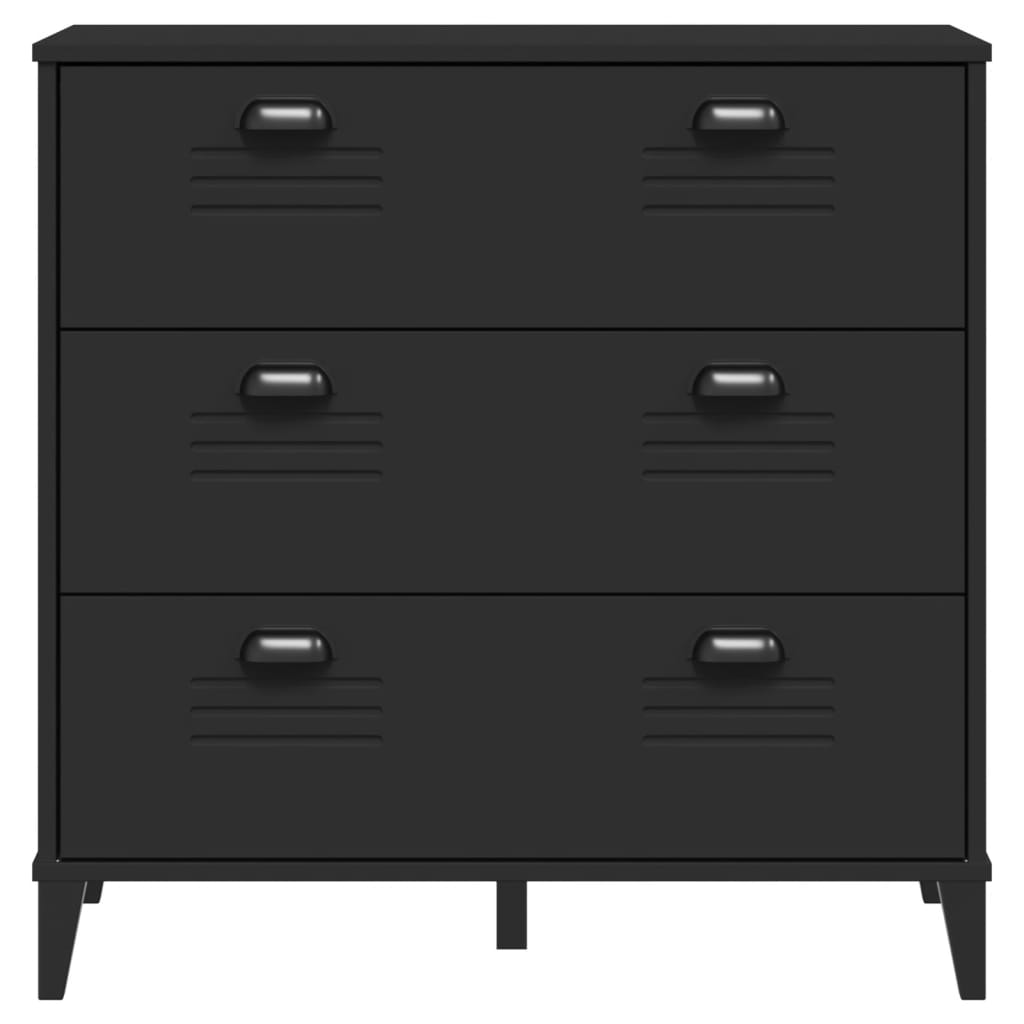 Drawer Cabinet VIKEN Black Engineered Wood
