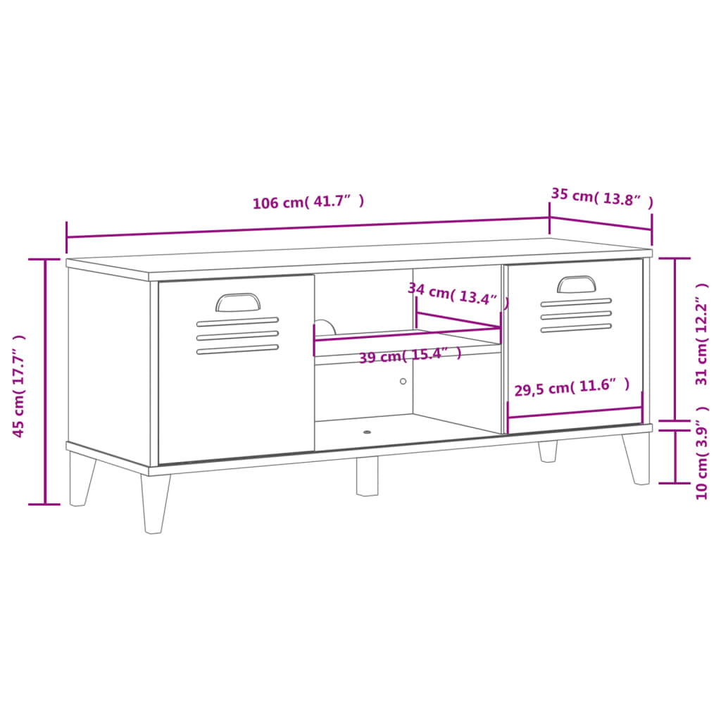 Shoe Bench VIKEN Black 106x35x45 cm Engineered Wood
