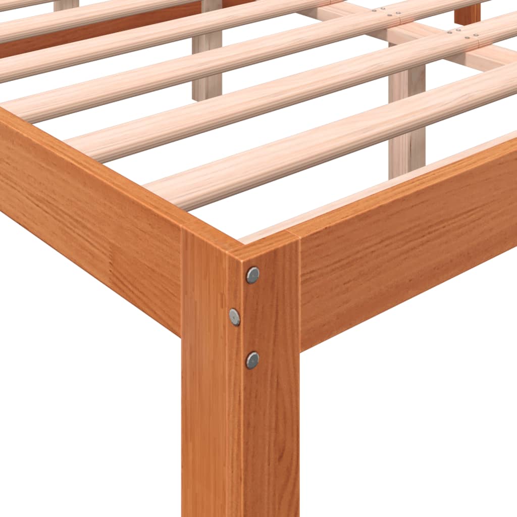 Bed Frame without Mattress Wax Brown 120x190 cm Small Double Solid Wood Pine