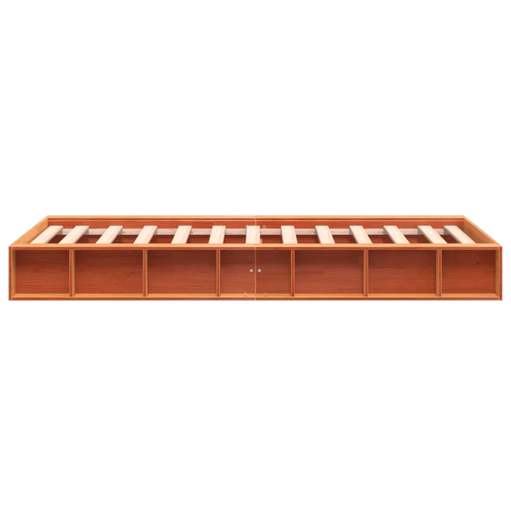 Bed Frame without Mattress Wax Brown 100x200 cm Solid Wood Pine