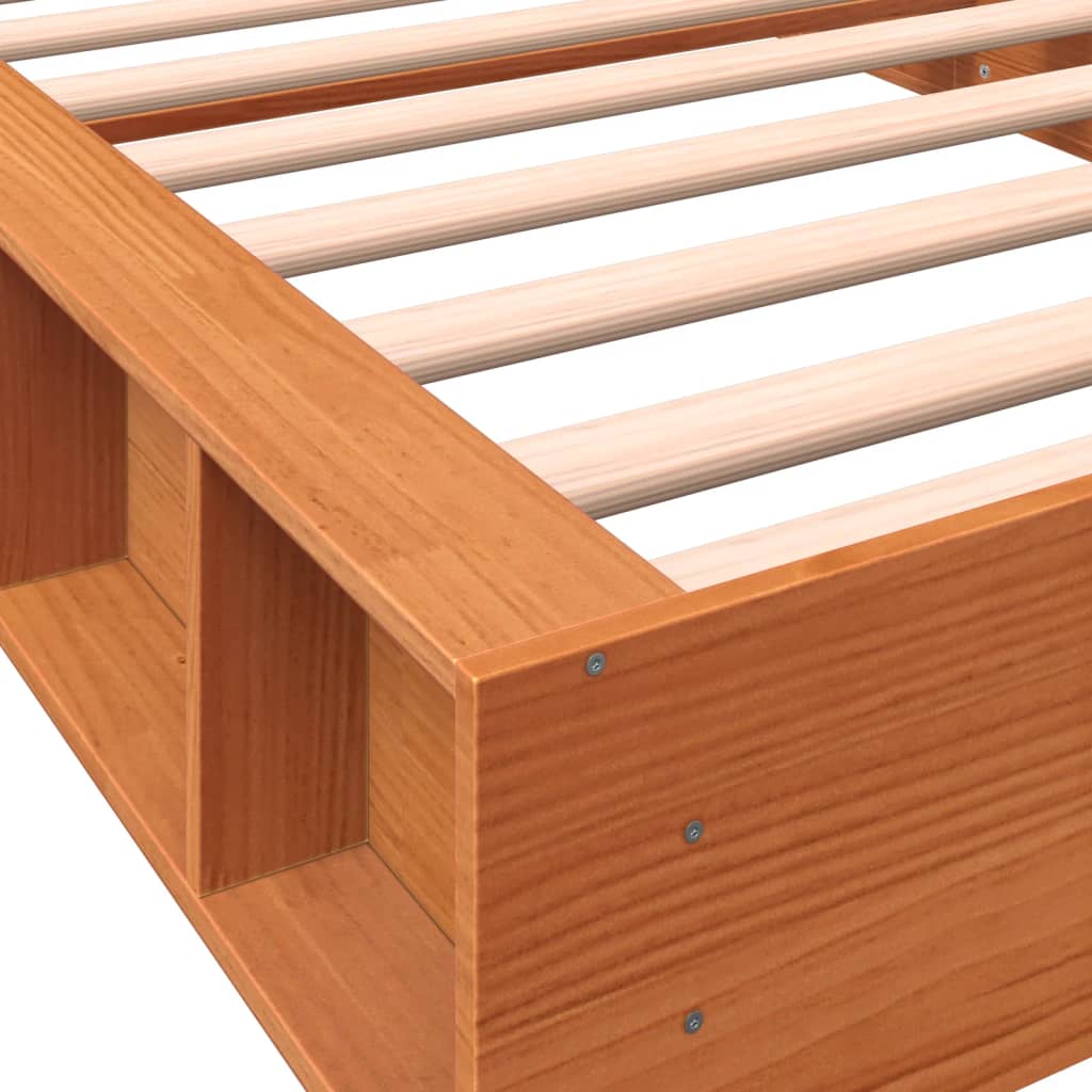 Bed Frame without Mattress Wax Brown 75x190 cm Small Single Solid Wood Pine