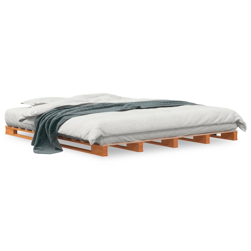 Pallet Bed Wax Brown 180x200 cm Super King Size Solid Wood Pine