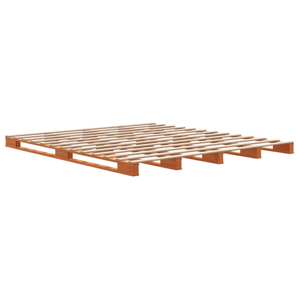 Pallet Bed Wax Brown 180x200 cm Super King Size Solid Wood Pine