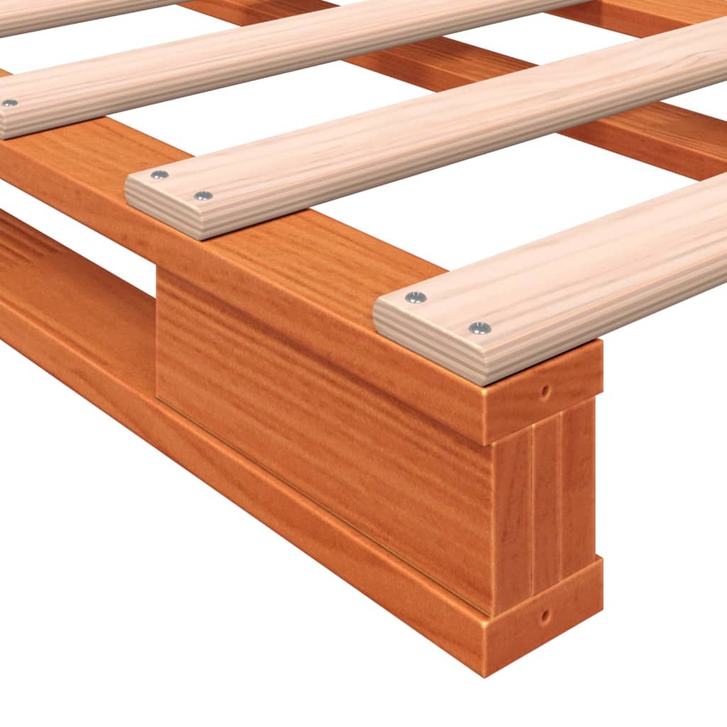 Pallet Bed Wax Brown 180x200 cm Super King Size Solid Wood Pine