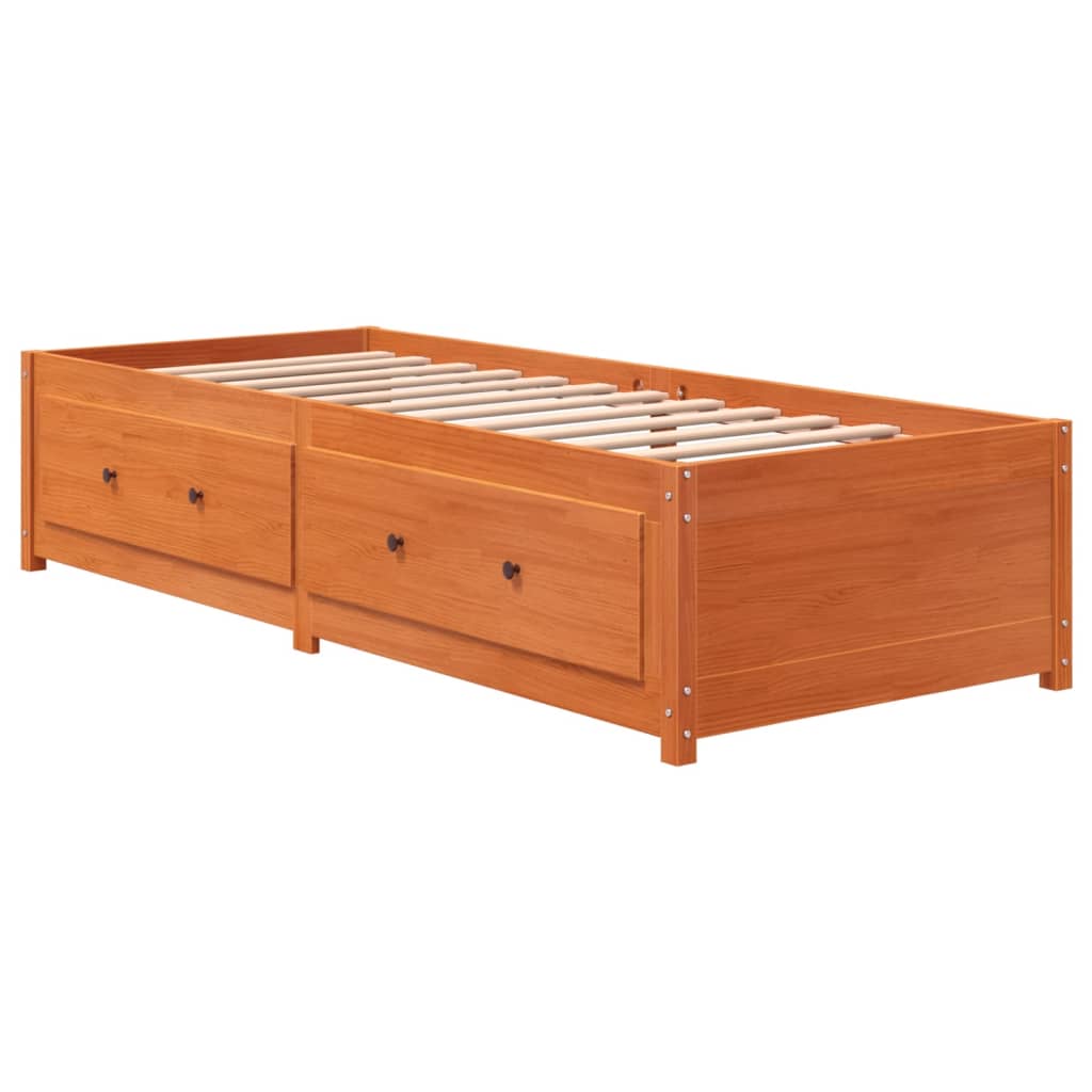 Day Bed Wax Brown 90x200 cm Solid Wood Pine