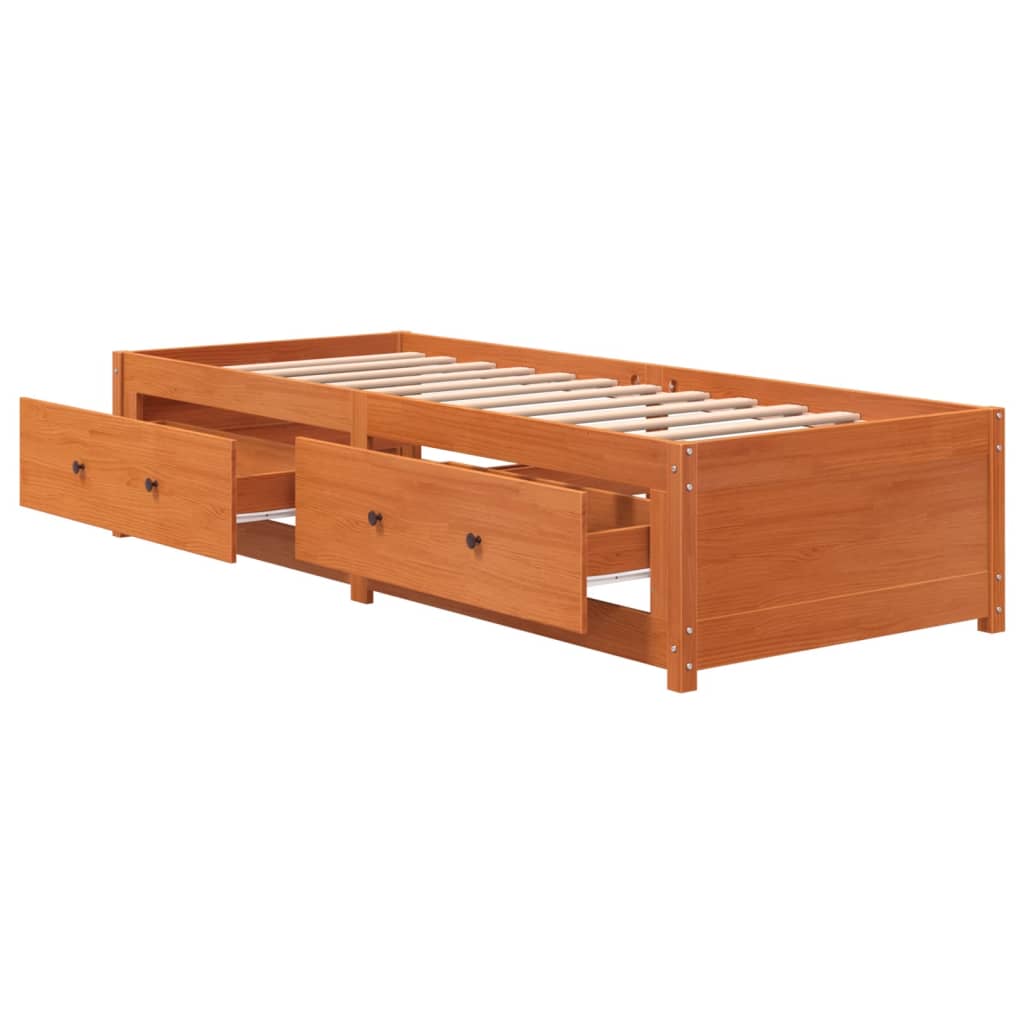 Day Bed Wax Brown 90x200 cm Solid Wood Pine