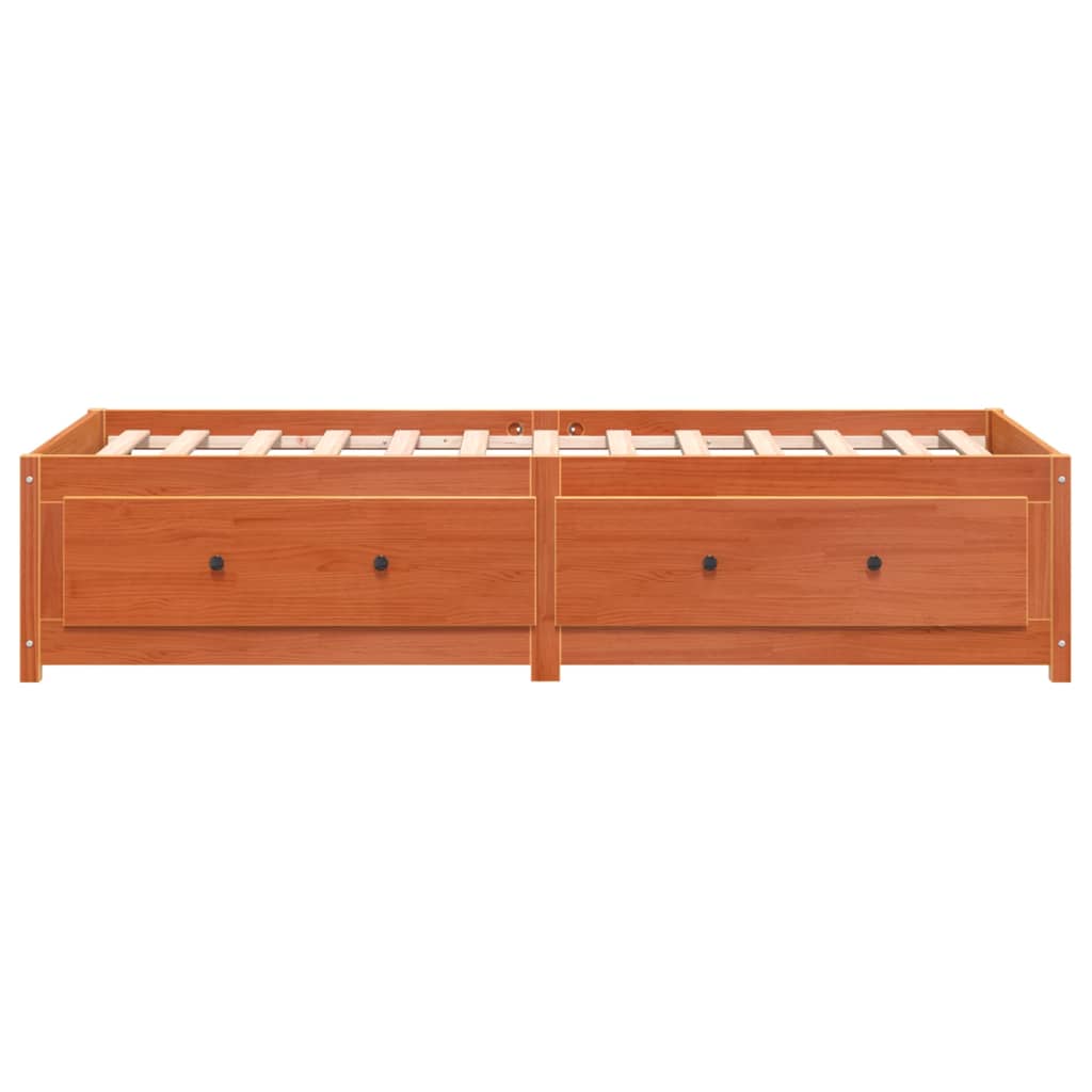 Day Bed without Mattress Wax Brown 90x190 cm Single Solid Wood Pine