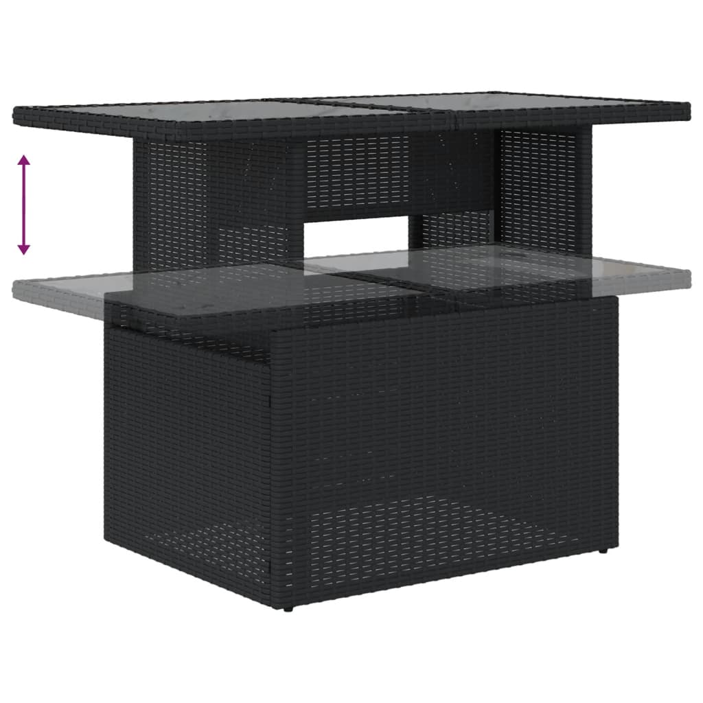 Outdoor Patio Poly Rattan Adjustable Garden Dining Table Outside Coffee Tables