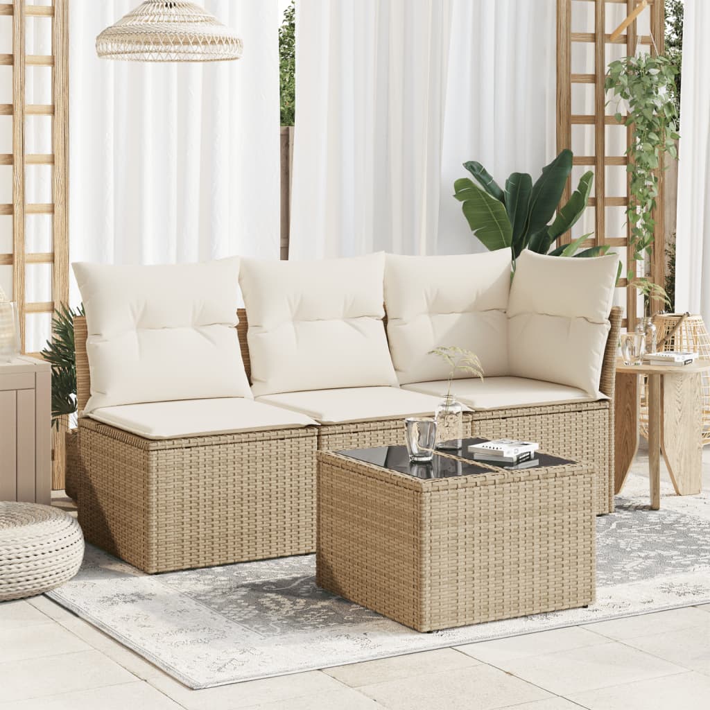 Outdoor Patio Poly Rattan Square Garden Coffee Table With Glass Top Tables