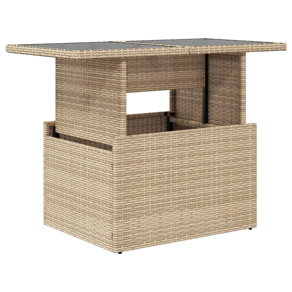 Outdoor Patio Poly Rattan Adjustable Garden Dining Table Outside Coffee Tables