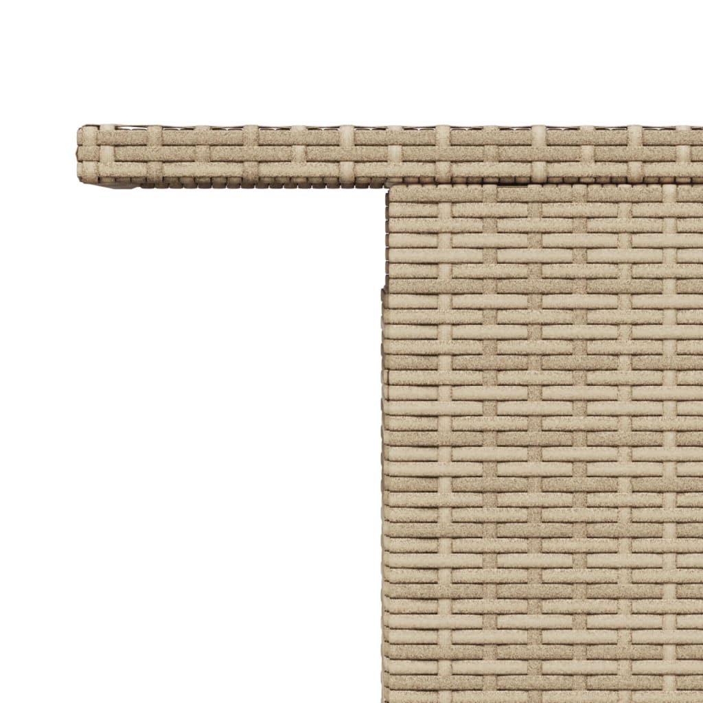 Outdoor Patio Poly Rattan Adjustable Height Dining Coffee Garden Table With Glass Top