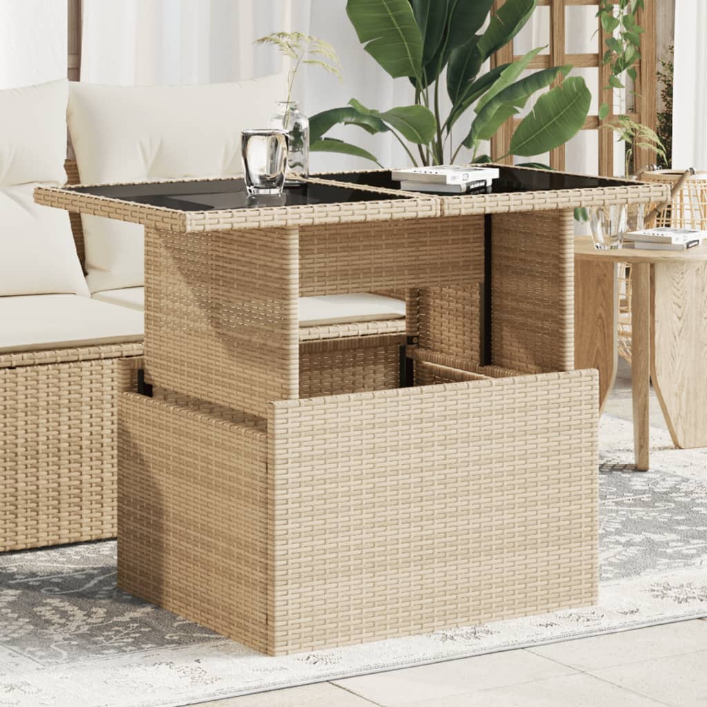 Outdoor Patio Poly Rattan Adjustable Garden Dining Table Outside Coffee Tables