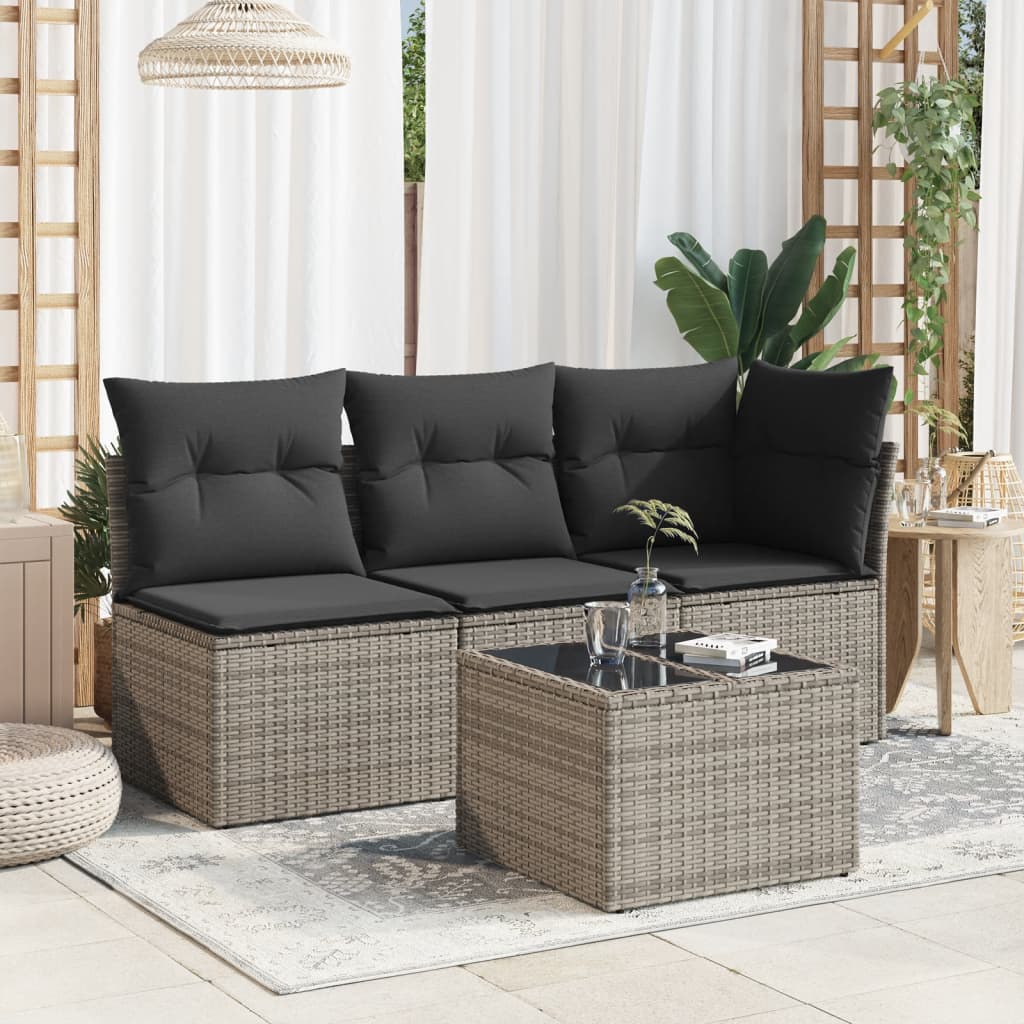 Outdoor Patio Poly Rattan Square Garden Coffee Table With Glass Top Tables