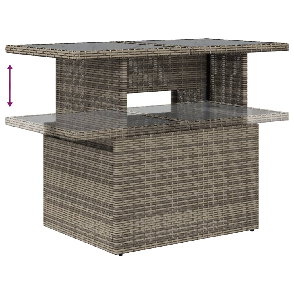 Outdoor Patio Poly Rattan Adjustable Garden Dining Table Outside Coffee Tables
