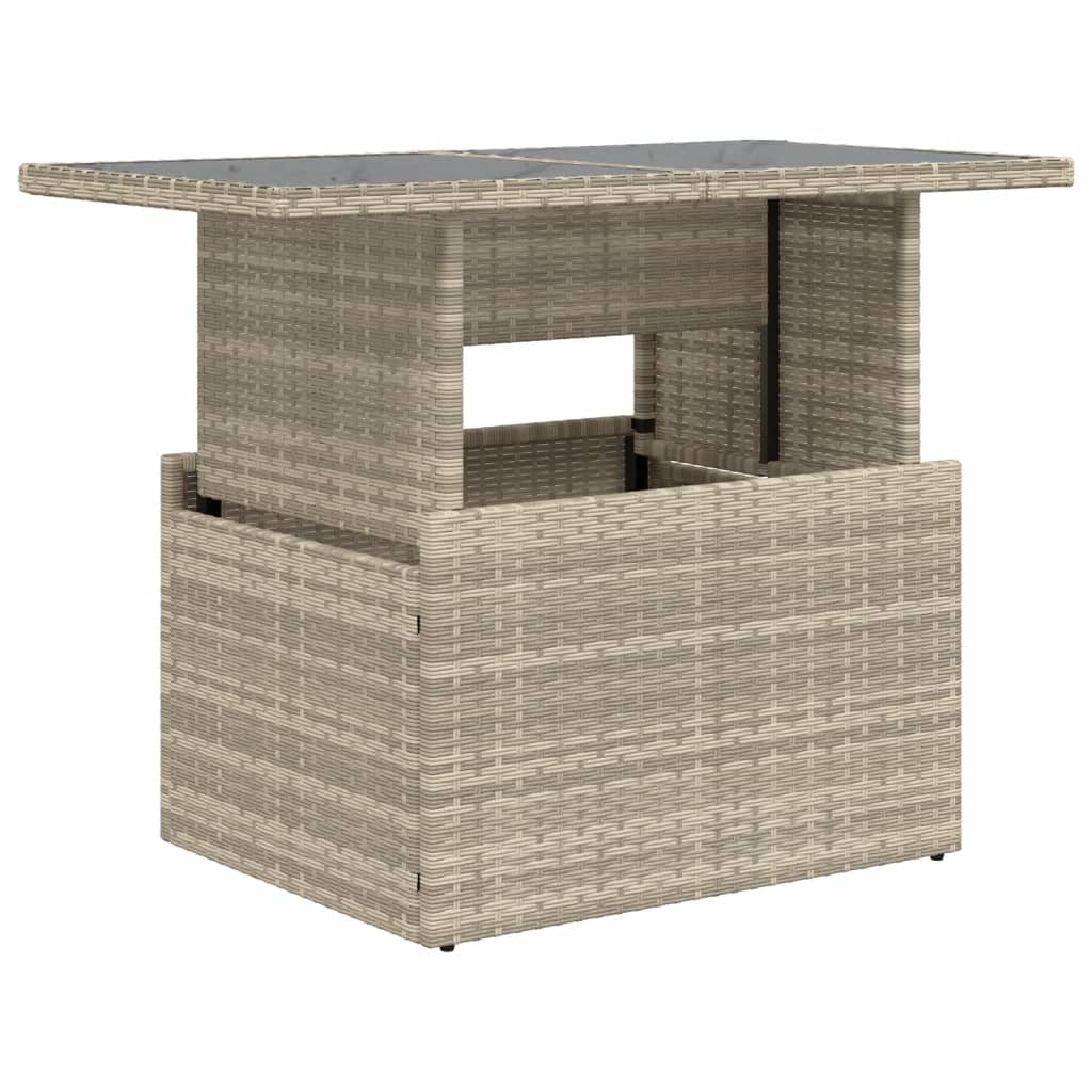 Outdoor Patio Poly Rattan Adjustable Garden Dining Table Outside Coffee Tables