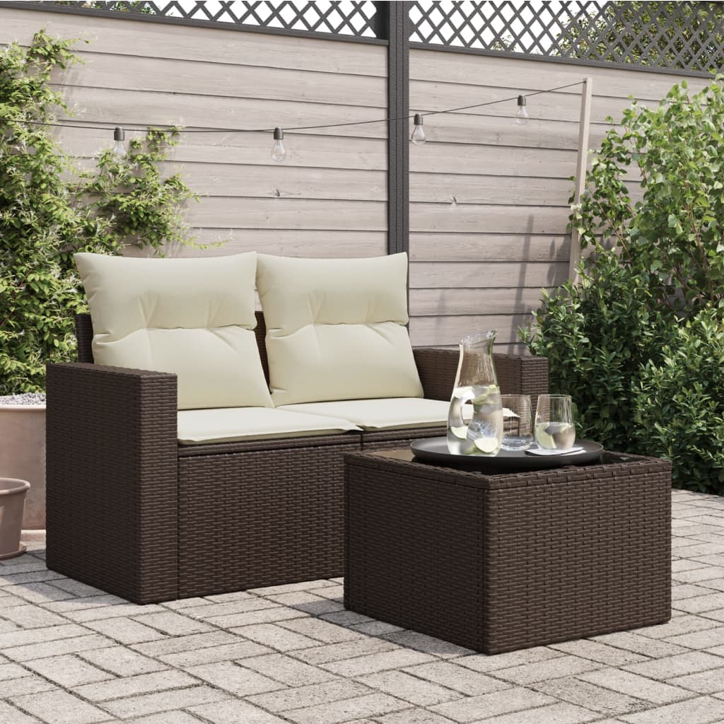 Outdoor Patio Poly Rattan Square Garden Coffee Table With Glass Top Tables