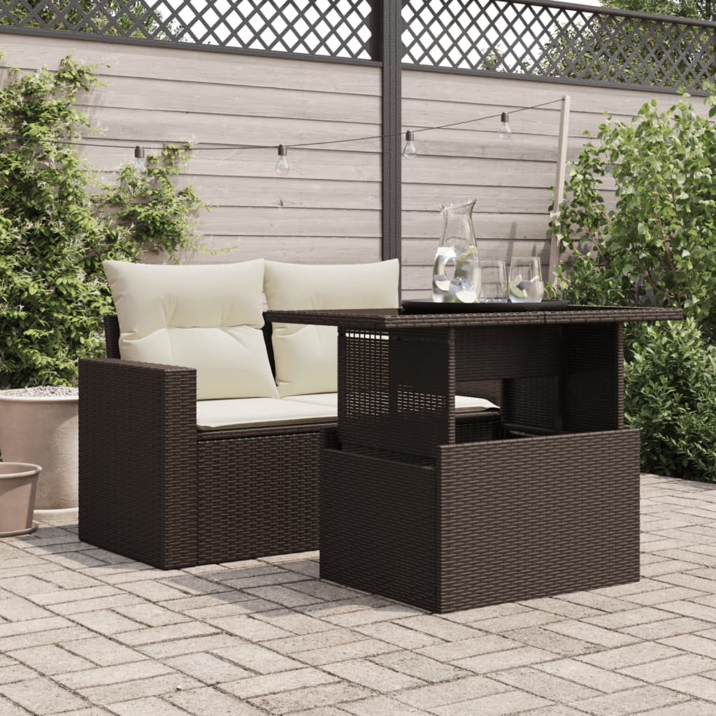 Outdoor Patio Poly Rattan Adjustable Garden Dining Table Outside Coffee Tables