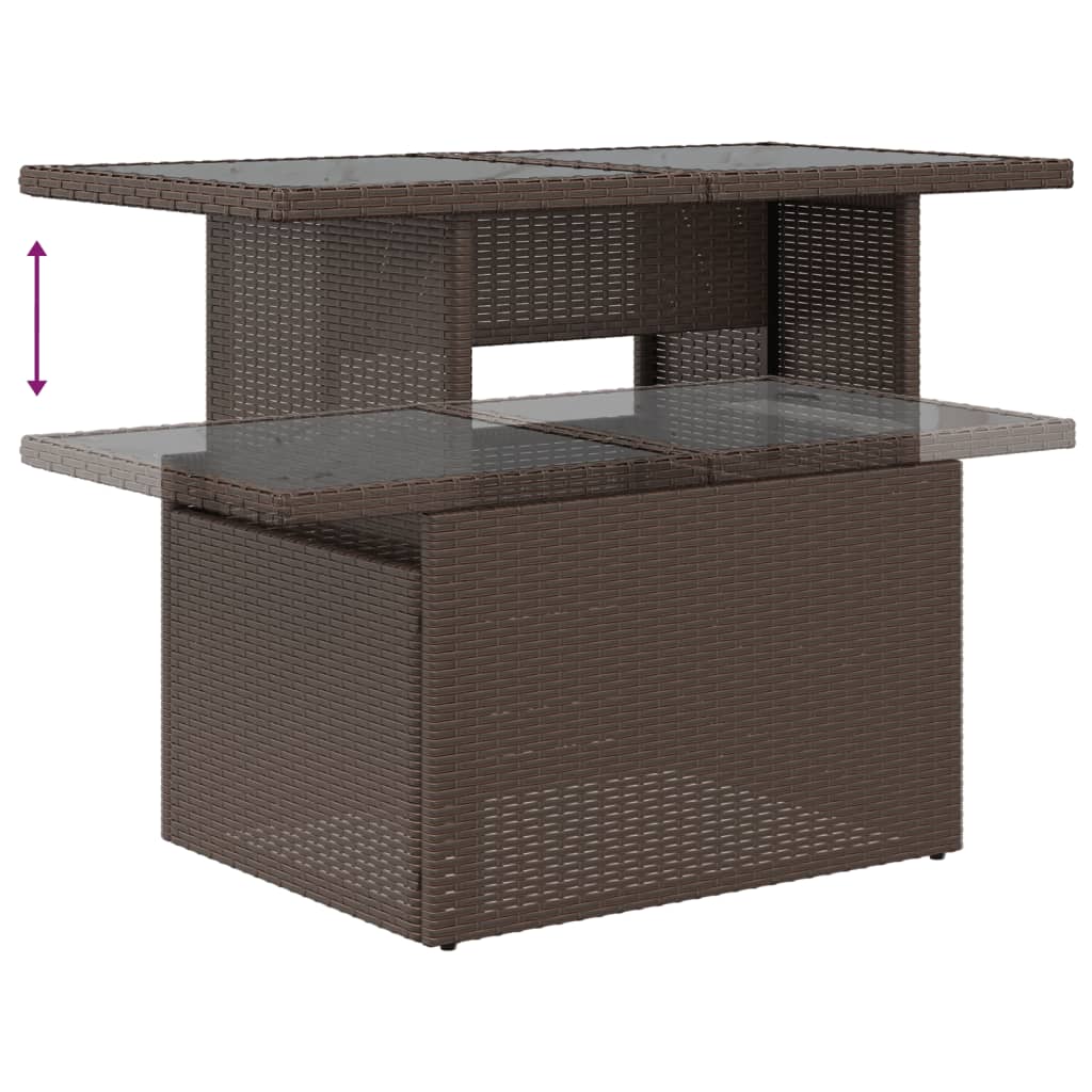 Outdoor Patio Poly Rattan Adjustable Garden Dining Table Outside Coffee Tables