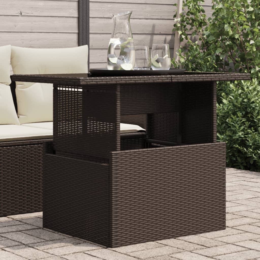 Outdoor Patio Poly Rattan Adjustable Garden Dining Table Outside Coffee Tables