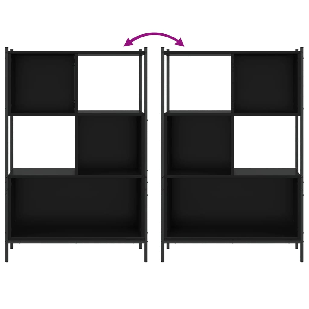 Bookcase Black 72x28x109 cm Engineered Wood