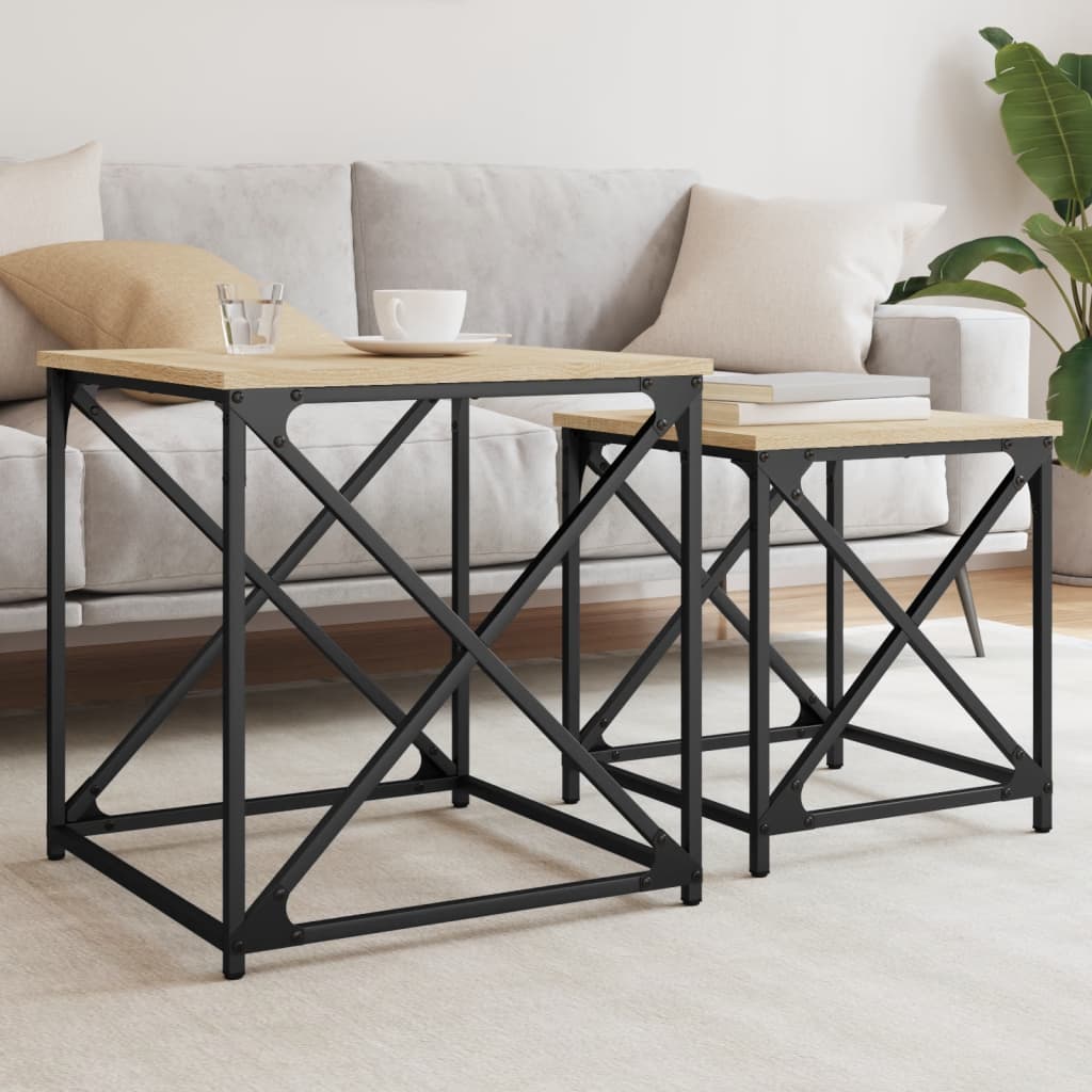 Nesting Coffee Tables 2 pcs Sonoma Oak Engineered Wood
