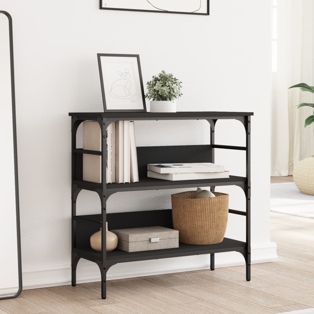 Console Table Black 75x32x75 cm Engineered Wood