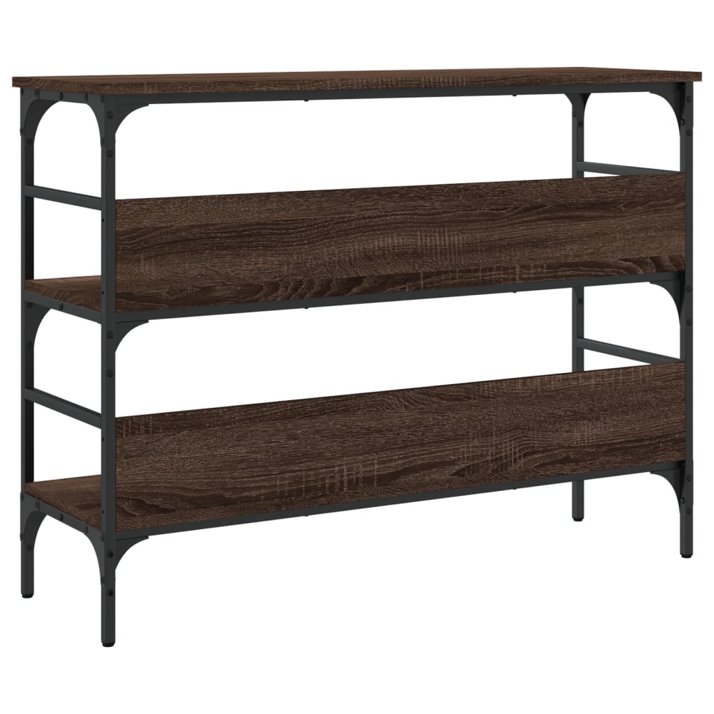 Console Table Brown Oak 100x32x75 cm Engineered Wood