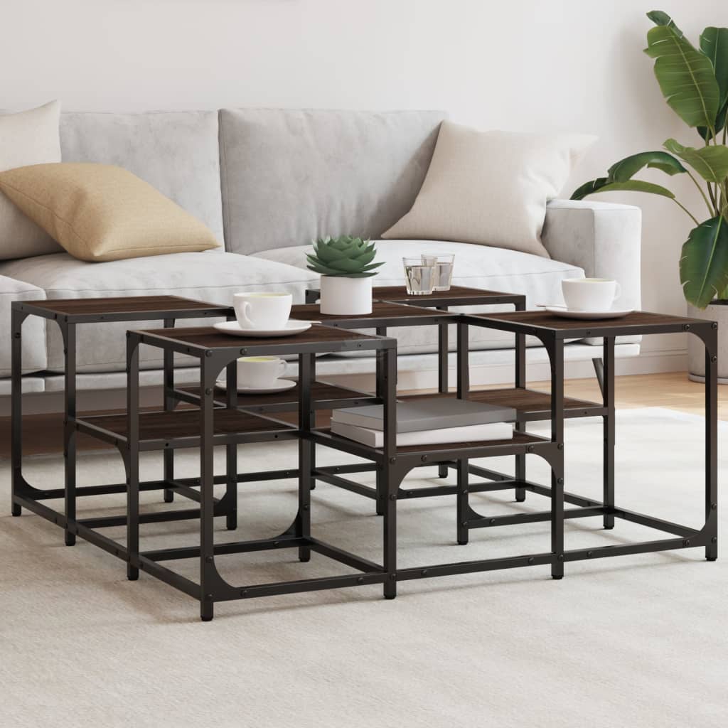 Coffee Table Brown Oak 91x91x40 cm Engineered Wood