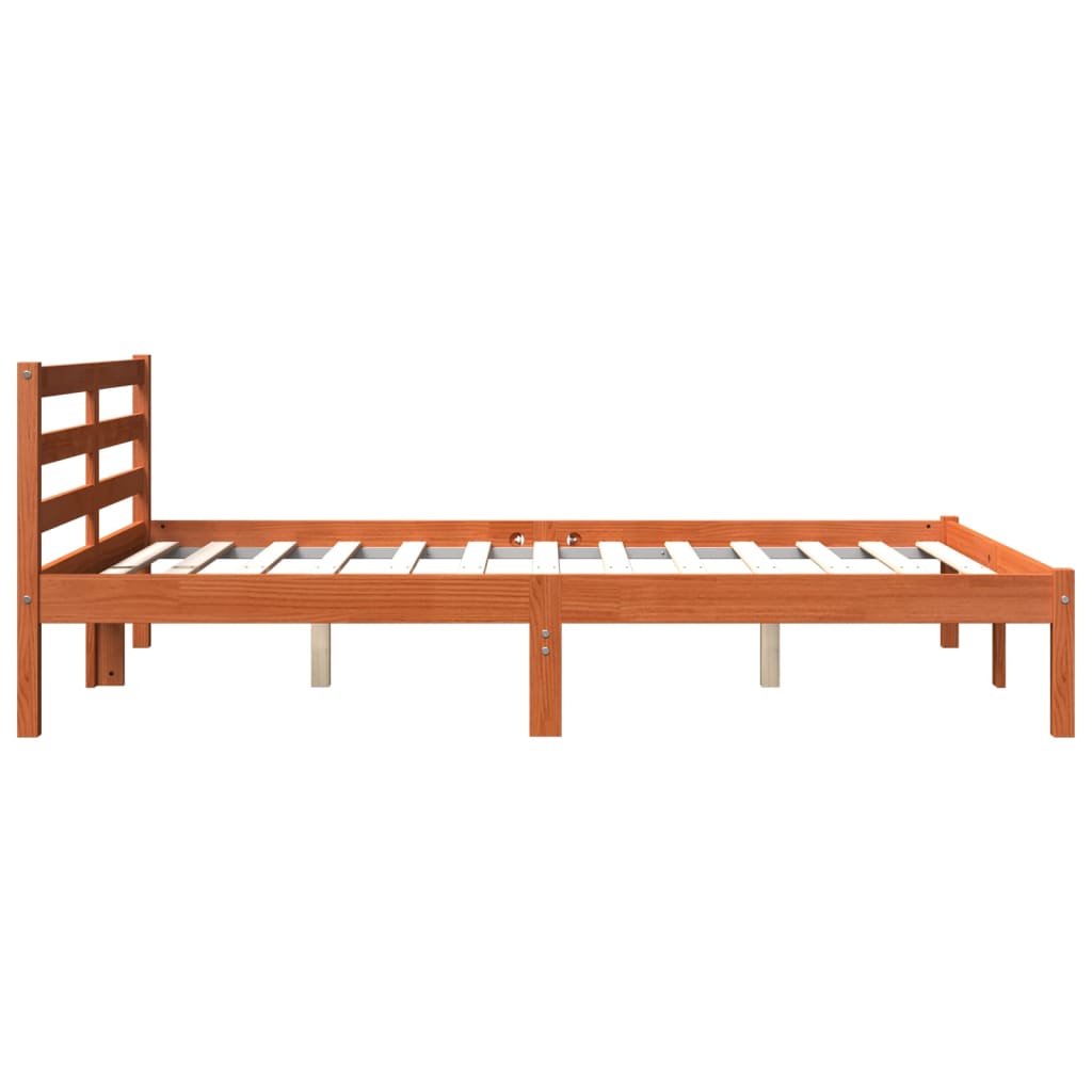 Bed Frame without Mattress Wax Brown 120x190 cm Small Double Solid Wood Pine