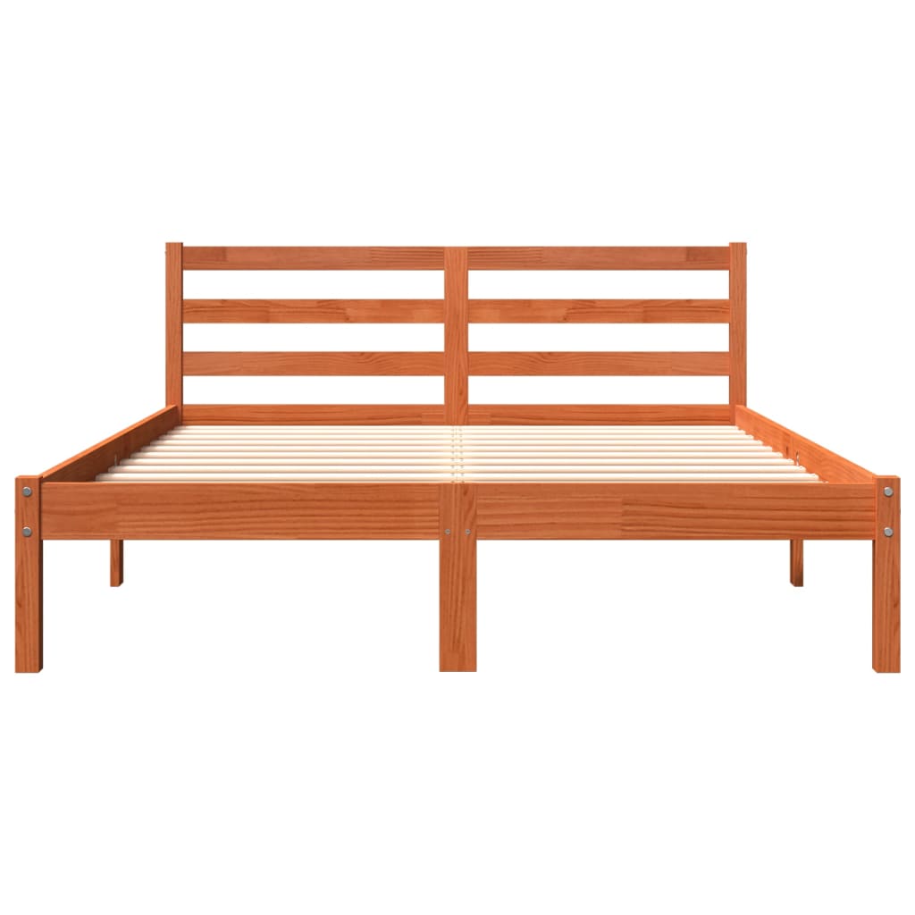 Modern Wooden Double Size 135cm Bed Frame Base With Headboard