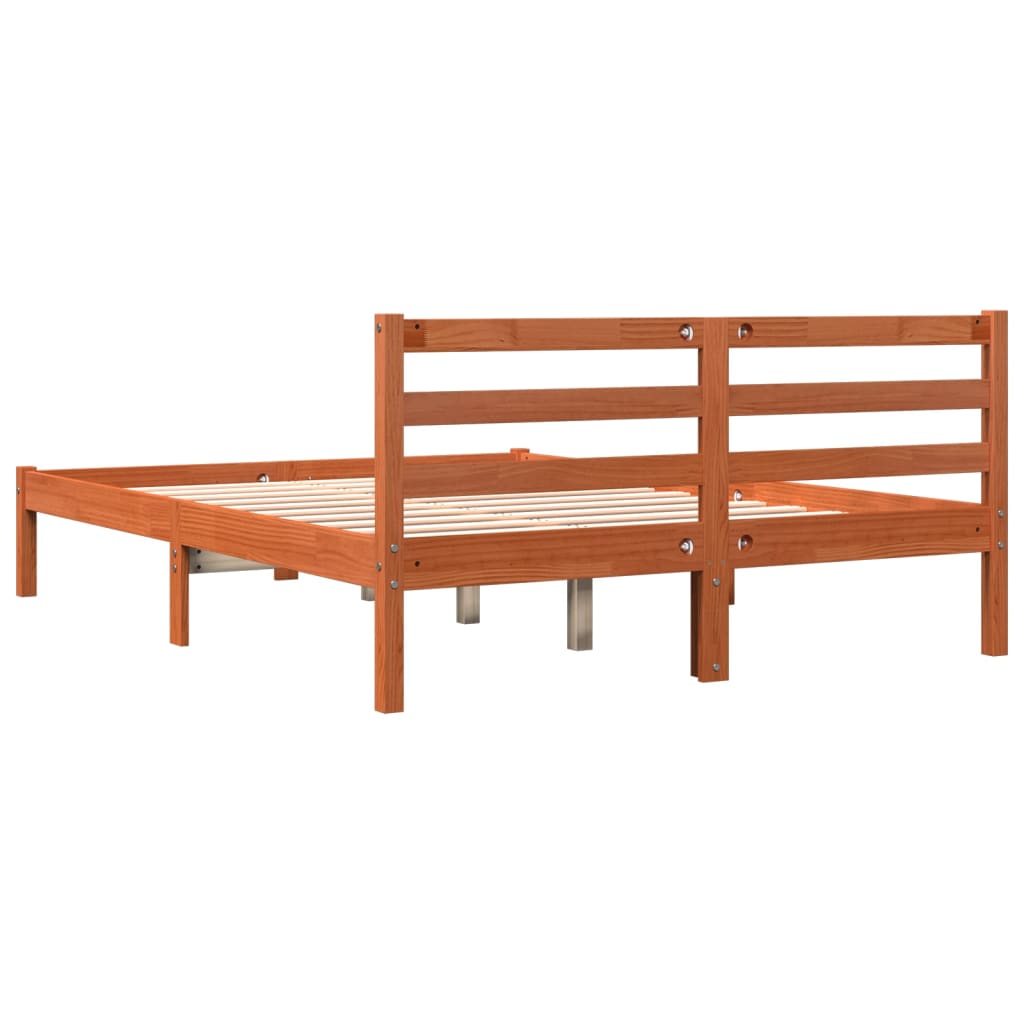 Modern Wooden Double Size 135cm Bed Frame Base With Headboard