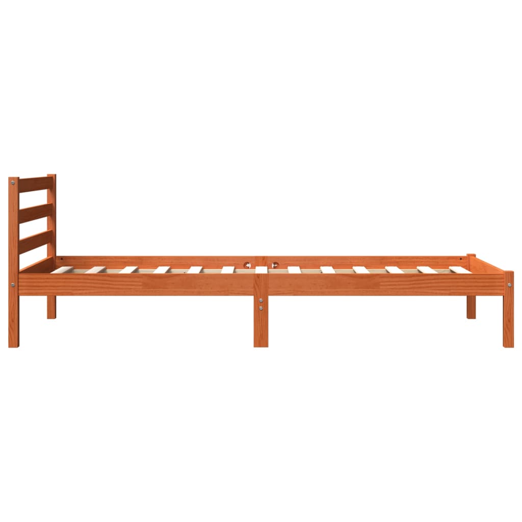 Bed Frame without Mattress Wax Brown 100x200 cm Solid Wood Pine