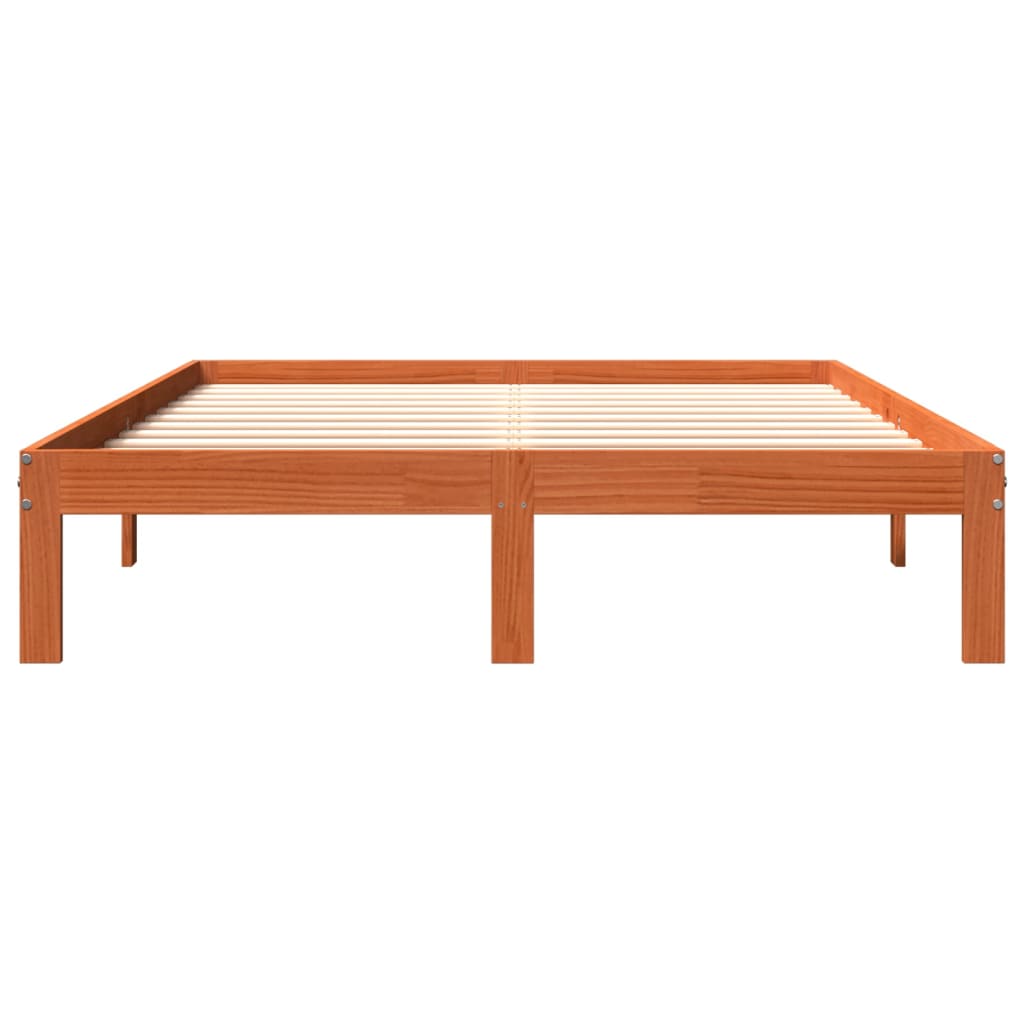 Bed Frame without Mattress Wax Brown 120x190 cm Small Double Solid Wood Pine