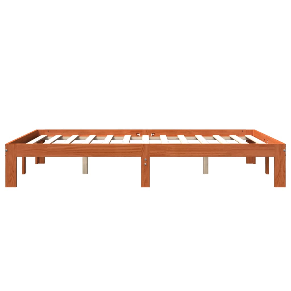 Bed Frame without Mattress Wax Brown 120x190 cm Small Double Solid Wood Pine