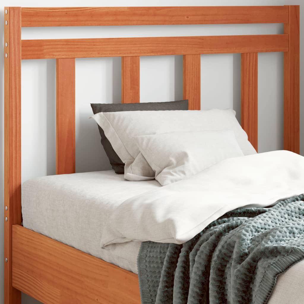 Headboard Wax Brown 100 cm Solid Wood Pine