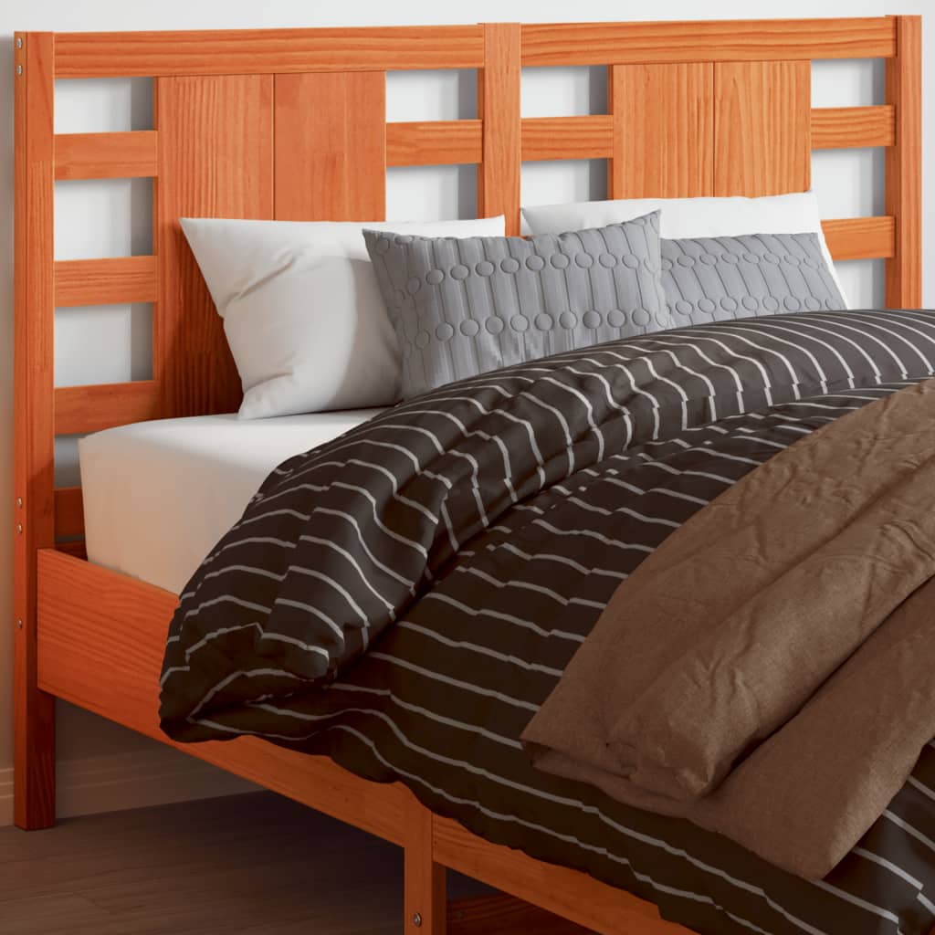 Headboard Wax Brown 135 cm Solid Wood Pine