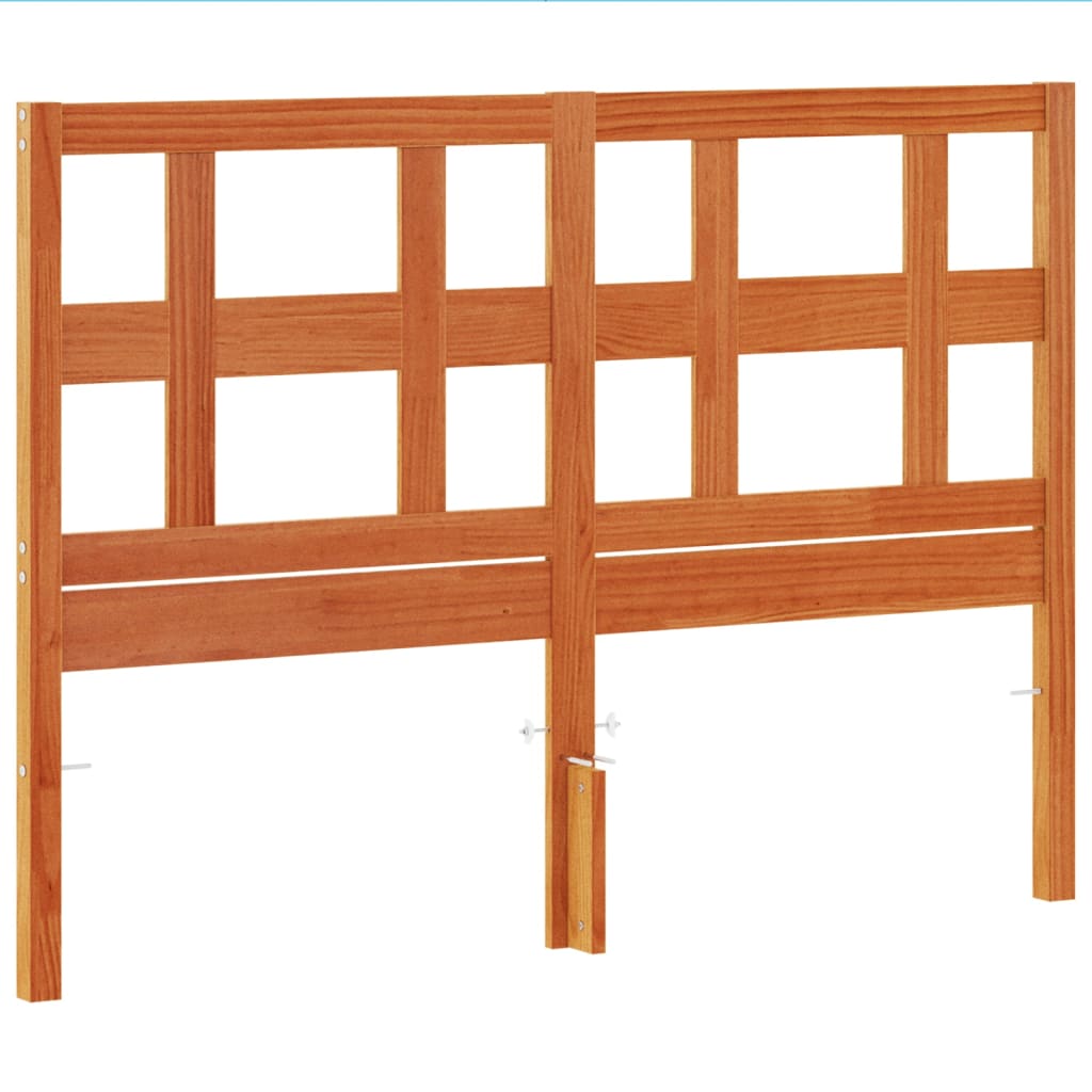 Headboard Wax Brown 135 cm Solid Wood Pine