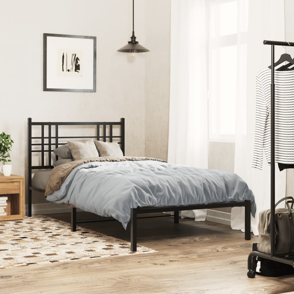 Metal Headboard Black 100cm