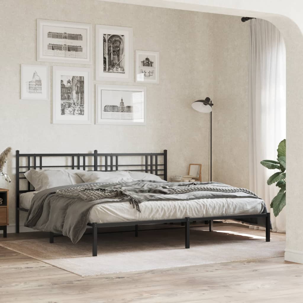 Metal Headboard Black 193cm