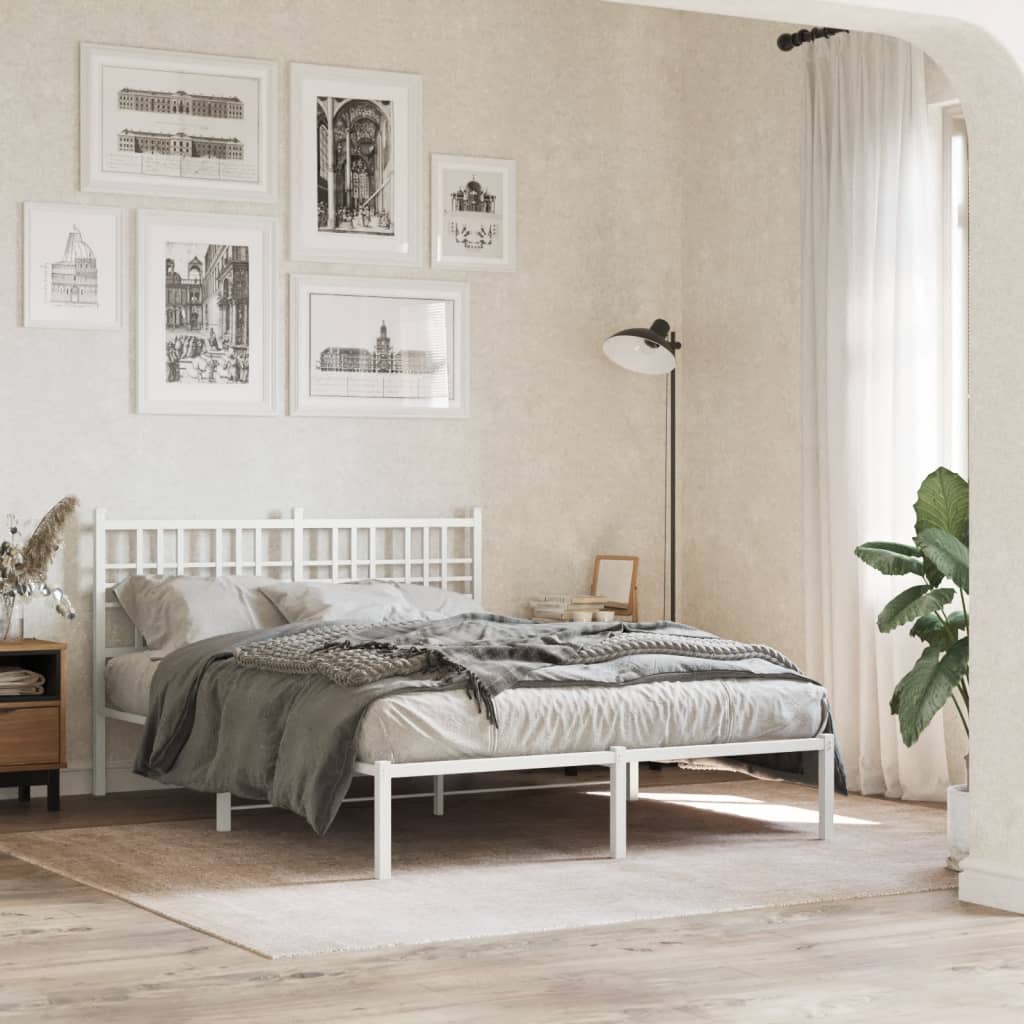 Metal Headboard White 120cm