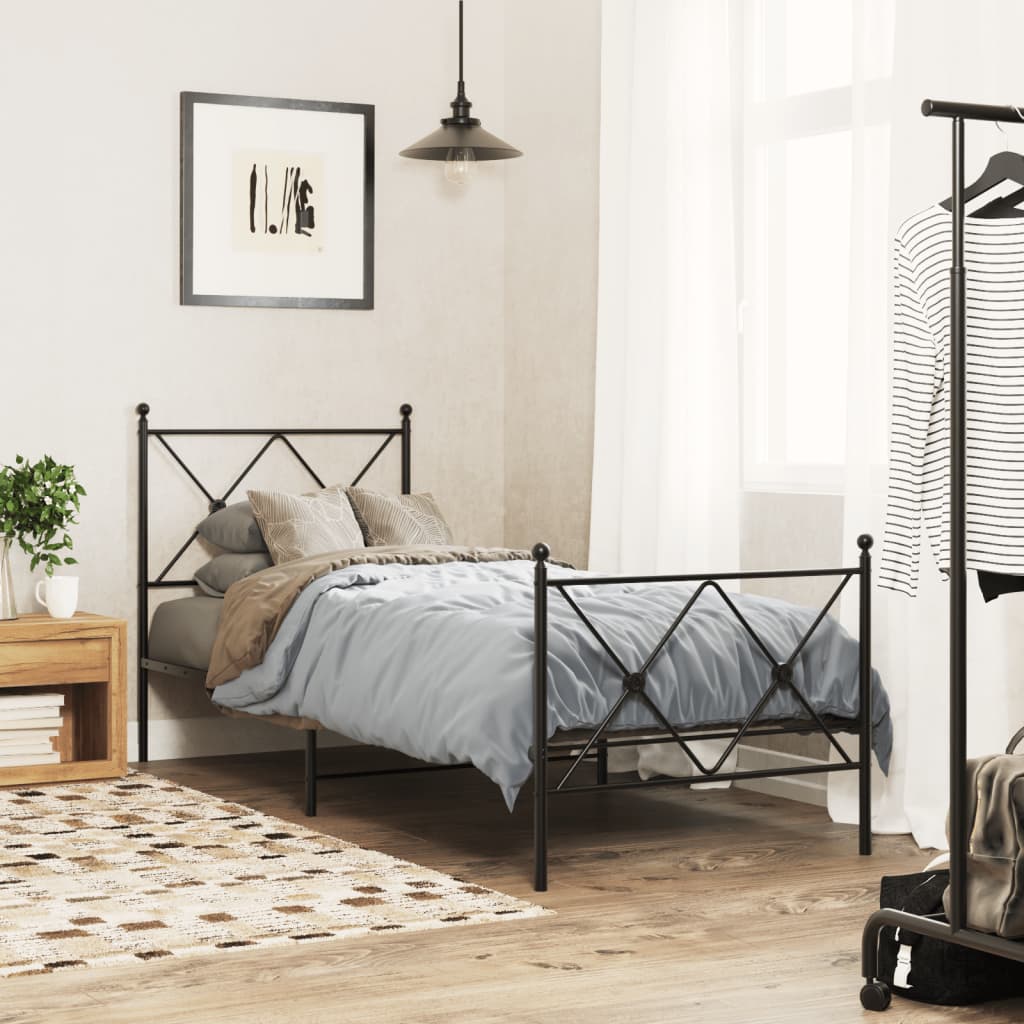 Metal Headboard Black 75cm