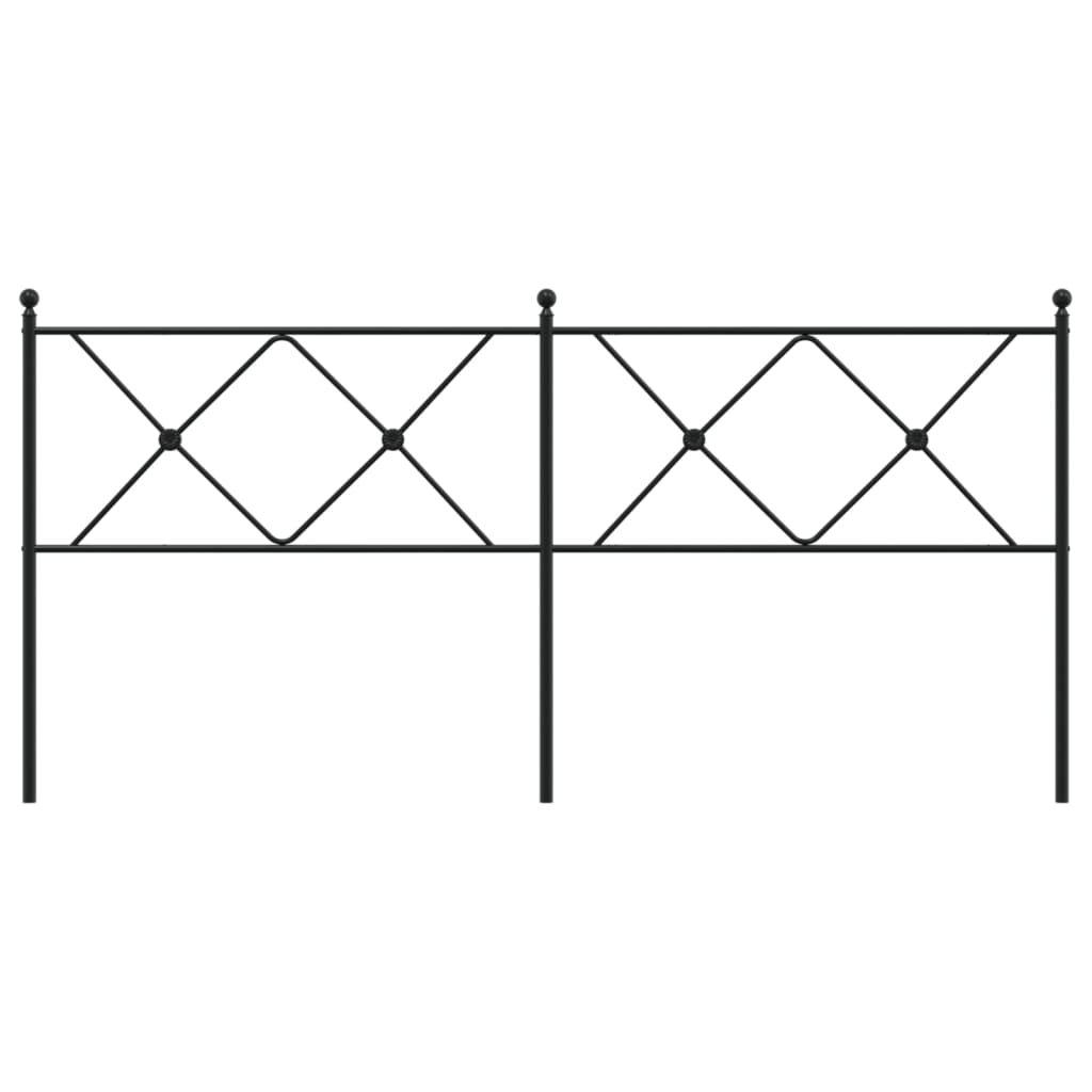 Metal Headboard Black 180cm
