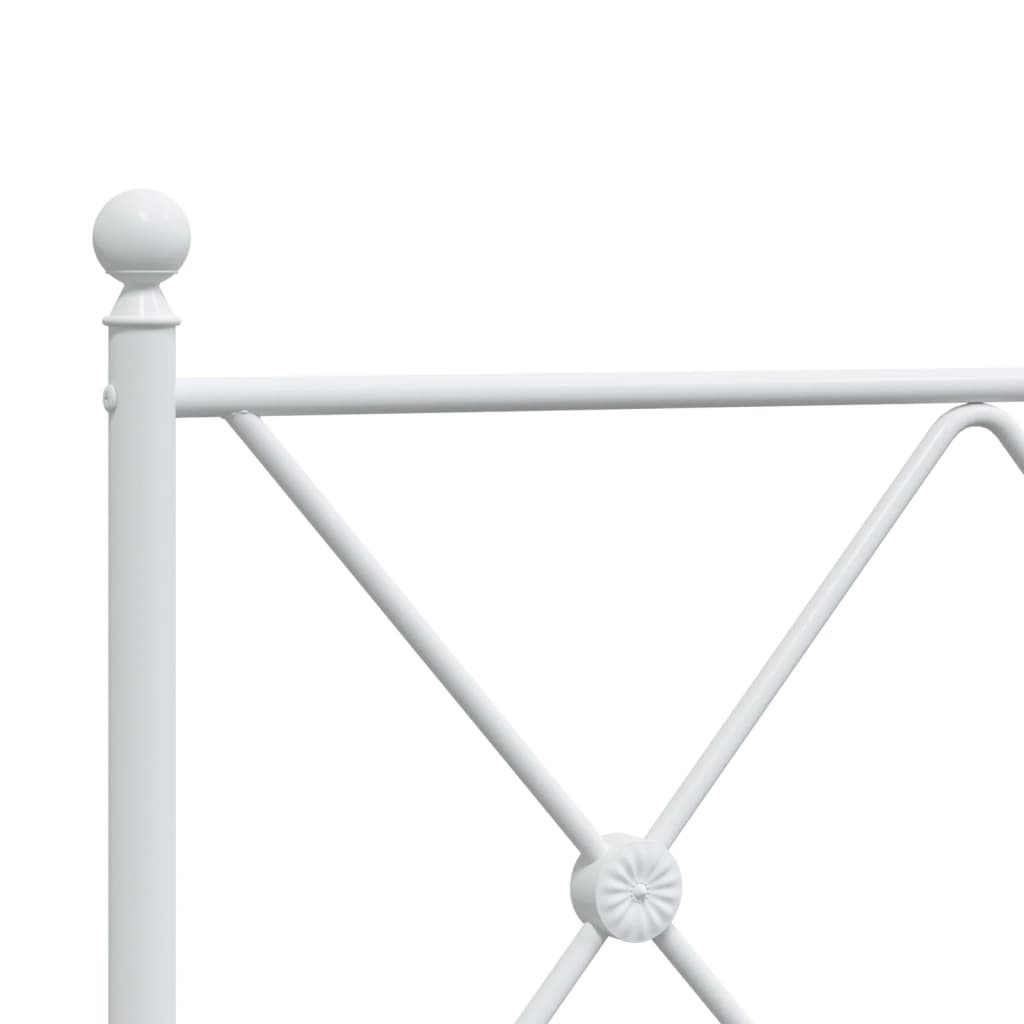 Metal Bed Frame without Mattress with Headboard White 80x200cm